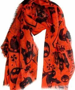 New In Banned Halloween Scarf Orange
