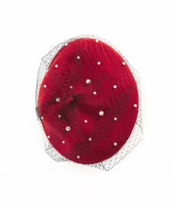 Banned Maggie Pearl 50's Beret Burgundy New In