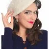 New In Banned Maggie Pearl 50's Beret Cream