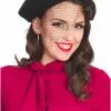 Banned Maggie Net 60's Beret Black New In 2 Banned Maggie Net 60's Beret Black New In