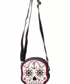 New In Banned Sailor Skull Bag Black
