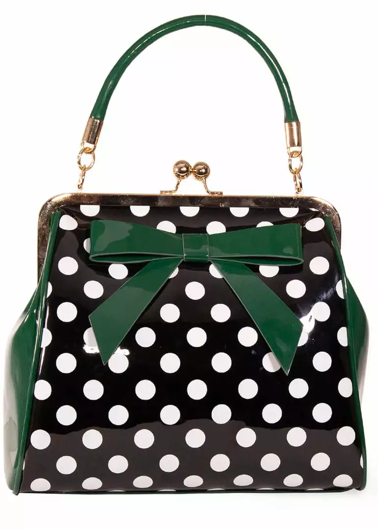 Banned American Polkadot 50's Bag Green New In 7 Banned American Polkadot 50's Bag Green New In
