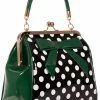 Banned American Polkadot 50's Bag Green New In