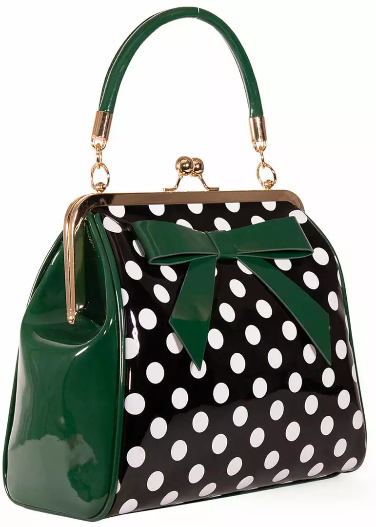 Banned American Polkadot 50's Bag Green New In 3 Banned American Polkadot 50's Bag Green New In