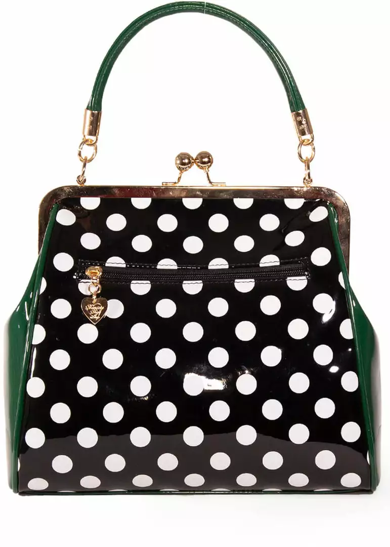 Banned American Polkadot 50's Bag Green New In 6 Banned American Polkadot 50's Bag Green New In