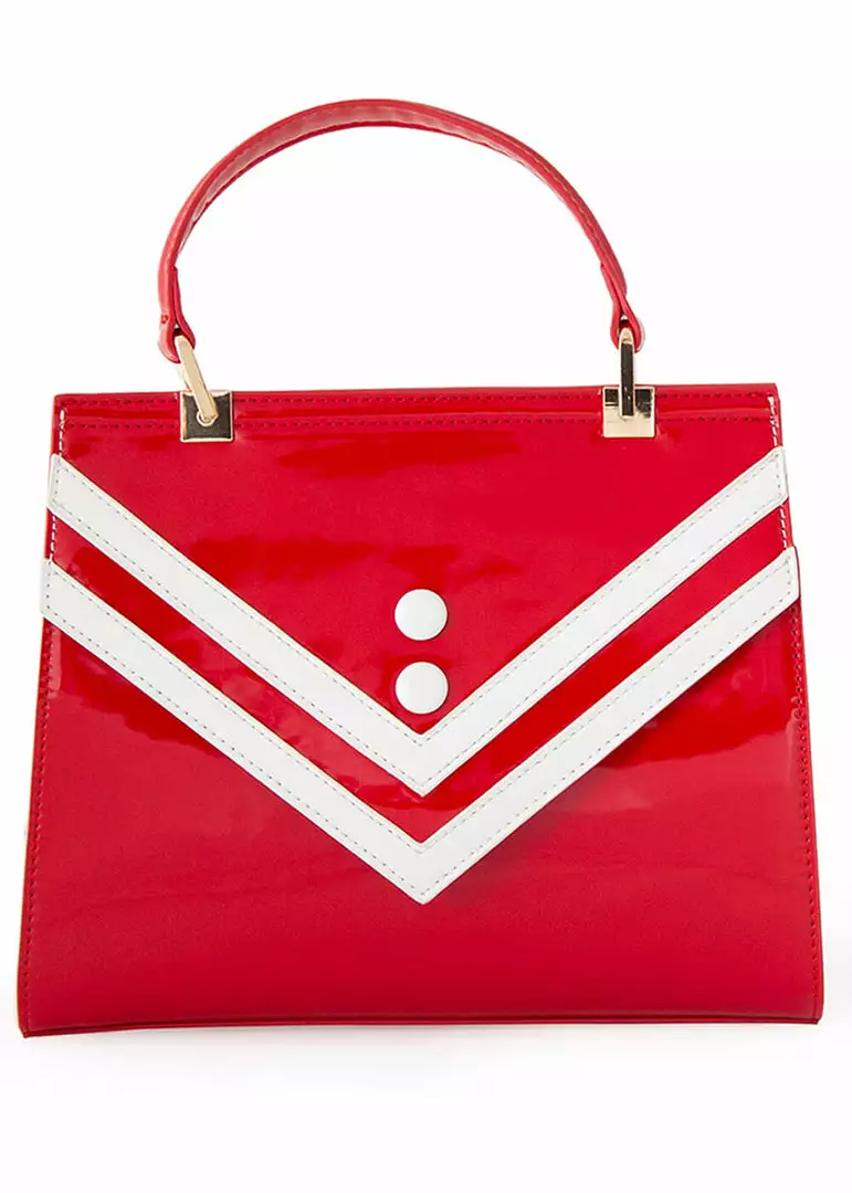 New In Banned Serene Waters Sailor 60's Handbag Red 3 New In Banned Serene Waters Sailor 60's Handbag Red