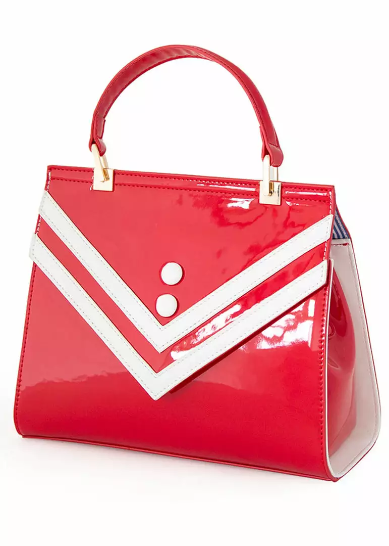 New In Banned Serene Waters Sailor 60's Handbag Red 4 New In Banned Serene Waters Sailor 60's Handbag Red