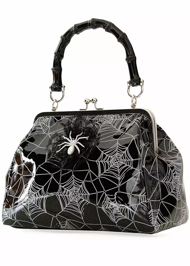 Banned Killian Spiderweb 50's Handbag Black New In 6 Banned Killian Spiderweb 50's Handbag Black New In