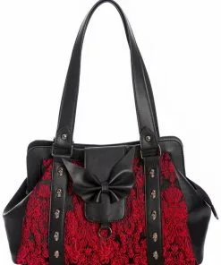 New In Banned Maplesage Damask Bag Red