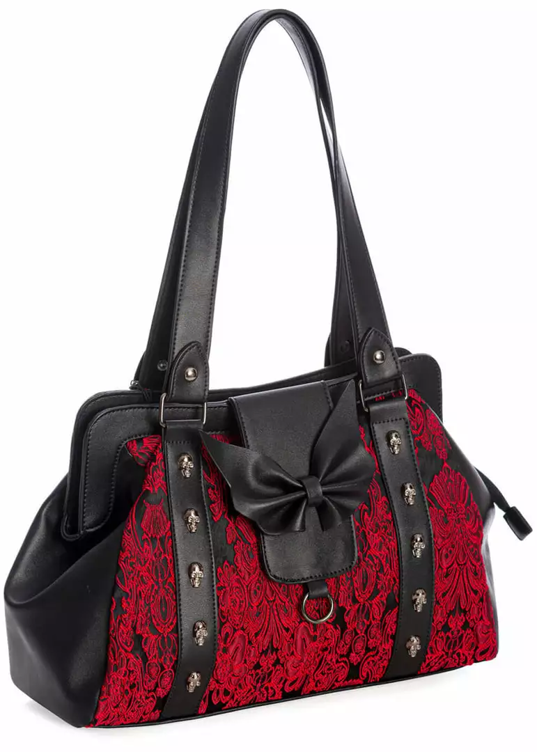 New In Banned Maplesage Damask Bag Red 5 New In Banned Maplesage Damask Bag Red