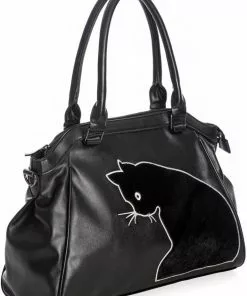 New In Banned Sabrina Cat Handbag Black