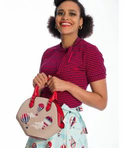 Banned Hot Air Balloon Vixen Globe Handbag Beige