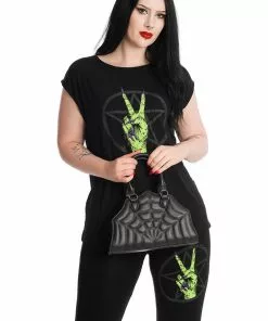 New In Banned Sirin Spiderweb Handbag Black