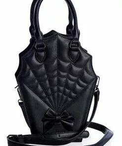 Banned Ghoul Spiderweb Handbag Black