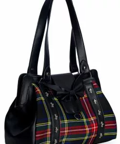 New In Banned Krampus Tartan Skull Bag Black 7 New In Banned Krampus Tartan Skull Bag Black