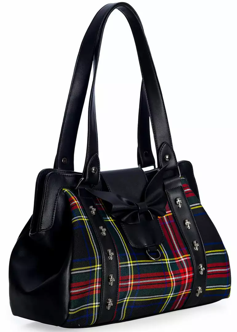 New In Banned Krampus Tartan Skull Bag Black 5 New In Banned Krampus Tartan Skull Bag Black