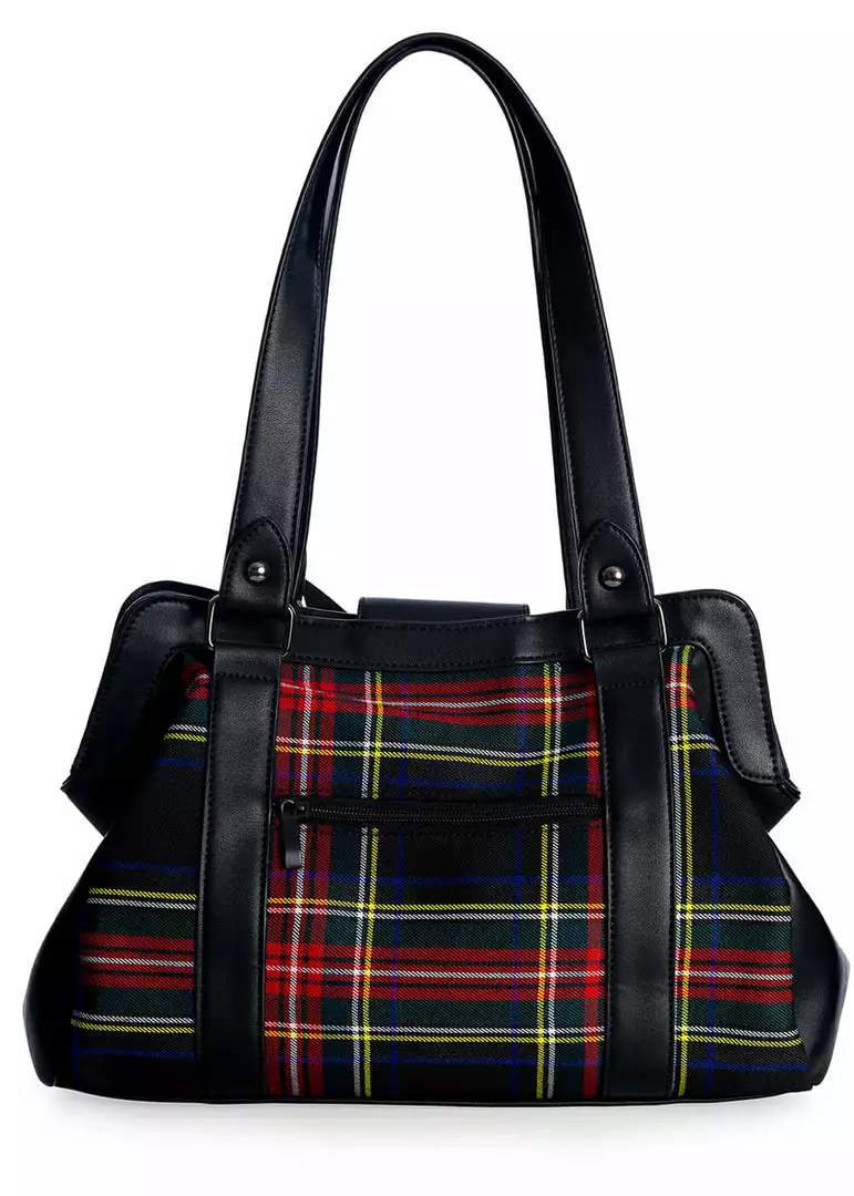 New In Banned Krampus Tartan Skull Bag Black 4 New In Banned Krampus Tartan Skull Bag Black