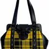 Banned Krampus Tartan Skull Bag Yellow New In 2 Banned Krampus Tartan Skull Bag Yellow New In