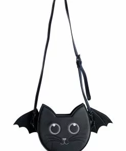 New In Banned Wendigo Bat Cat Shoulderbag Black