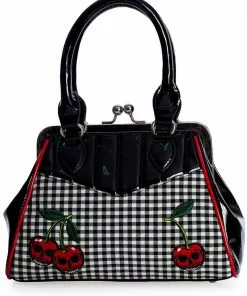 Banned Rockabilly Cherry 50's Handbag Black New In