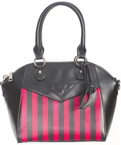 Banned Another Lost Soul Striped Handbag Black Red