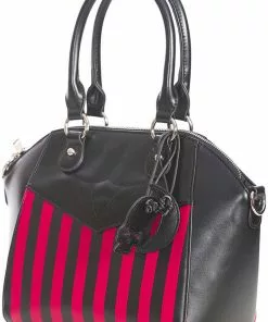 Banned Another Lost Soul Striped Handbag Black Red 11 Banned Another Lost Soul Striped Handbag Black Red
