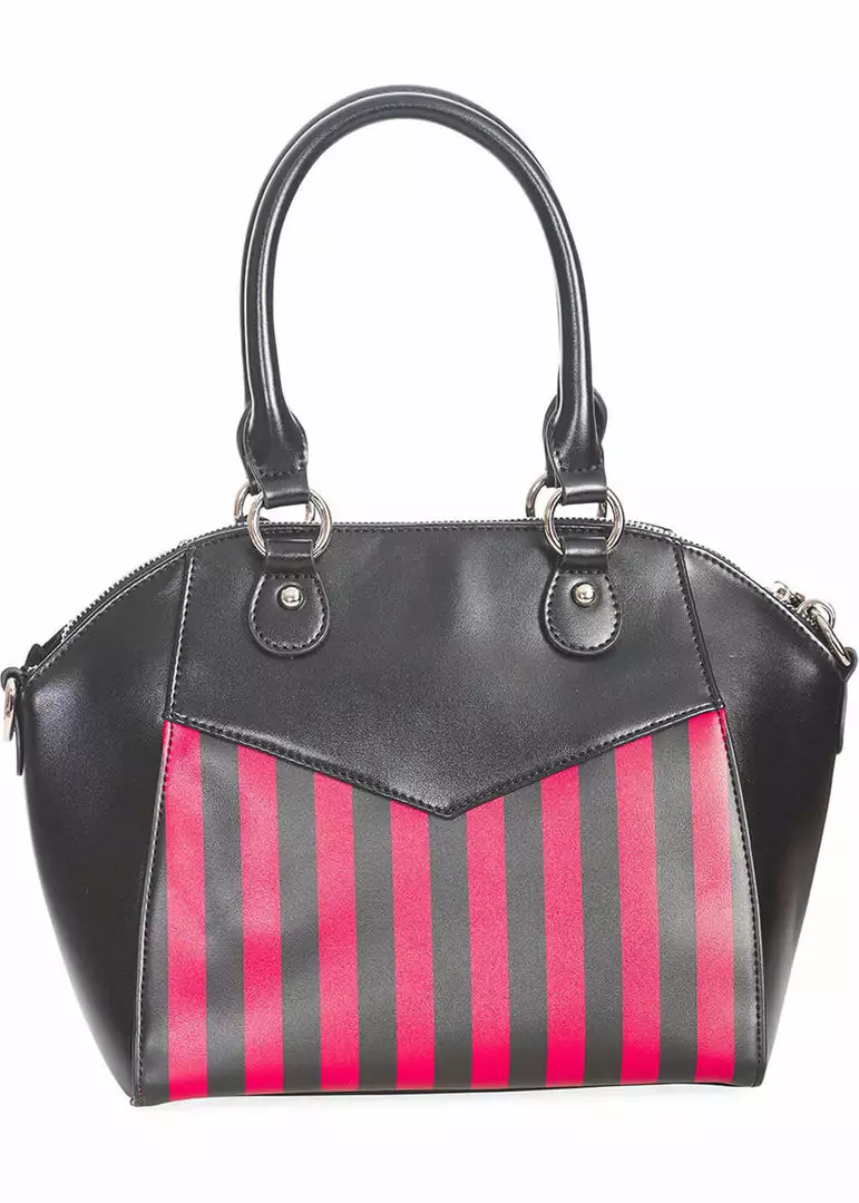 Banned Another Lost Soul Striped Handbag Black Red 5 Banned Another Lost Soul Striped Handbag Black Red