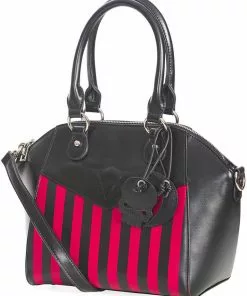 Banned Another Lost Soul Striped Handbag Black Red 10 Banned Another Lost Soul Striped Handbag Black Red