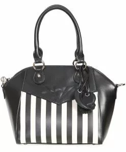 Banned Another Lost Soul Striped Handbag Black White New In