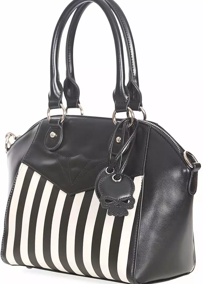 Banned Another Lost Soul Striped Handbag Black White New In 6 Banned Another Lost Soul Striped Handbag Black White New In