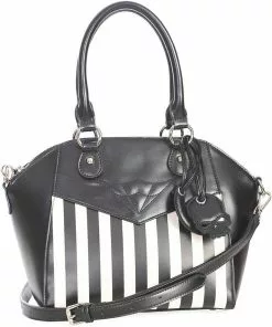 Banned Another Lost Soul Striped Handbag Black White New In