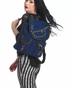 Banned Yami Check Backpack Blue New In