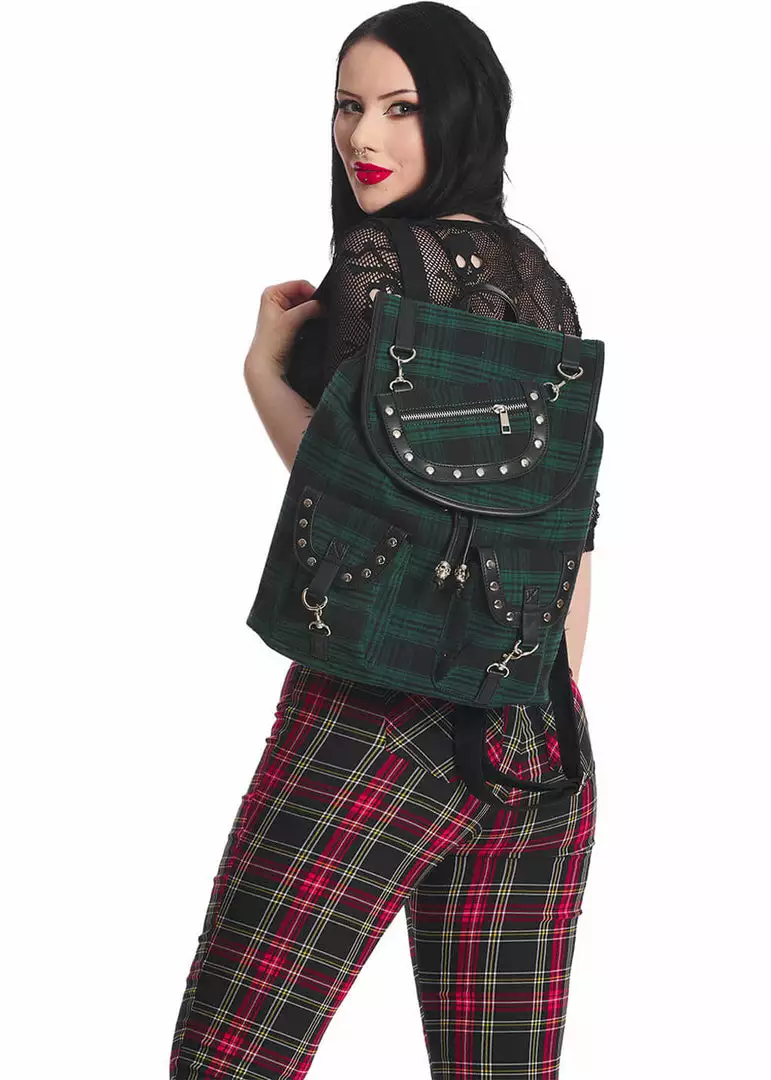 Banned Yami Check Backpack Green 4 Banned Yami Check Backpack Green