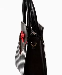 New In Banned Helium Stripe Bag Black White