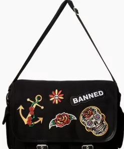 Banned Rockabilly Icons Shoulder Bag Black