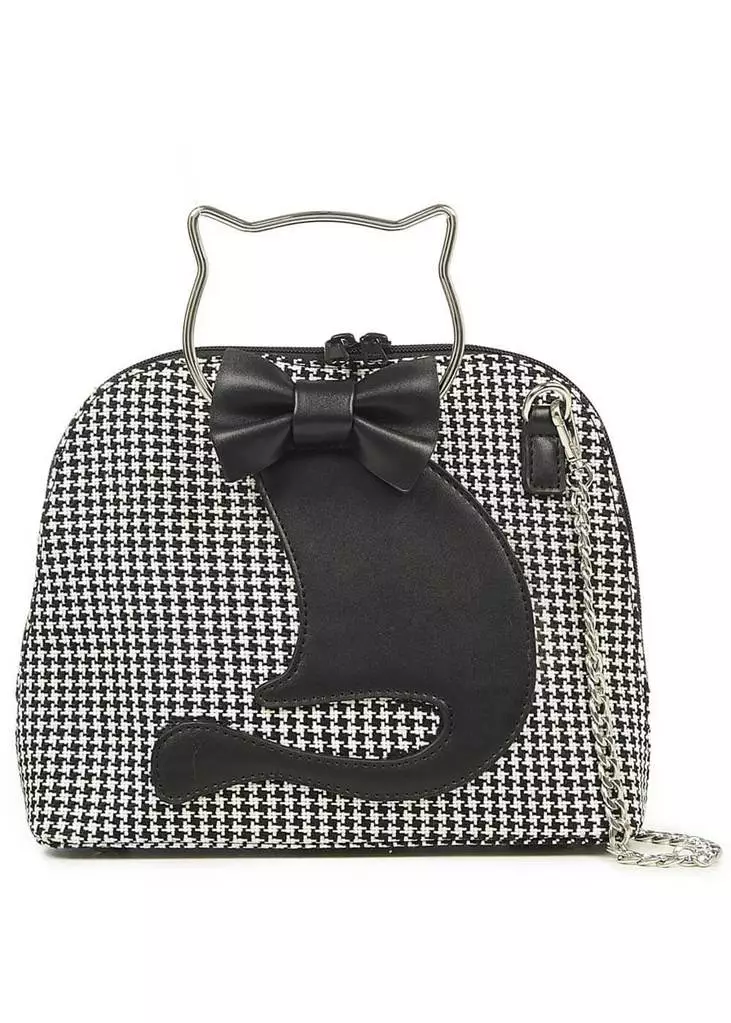 Banned Dixie Cat Bag Houndstooth Black New In 3 Banned Dixie Cat Bag Houndstooth Black New In