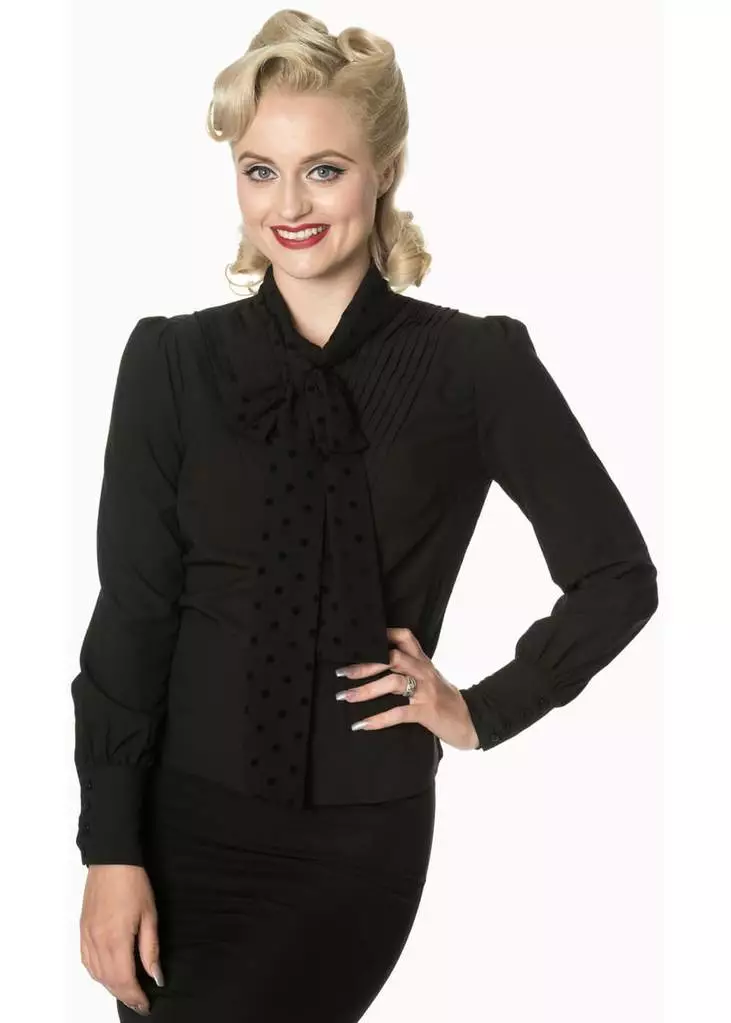 Banned Sent With Love 40's Blouse Black New In 3 Banned Sent With Love 40's Blouse Black New In