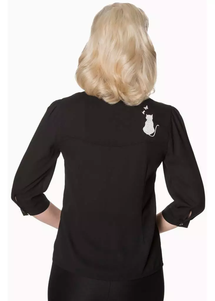 New In Banned Snow Bird Cat Blouse Black 5 New In Banned Snow Bird Cat Blouse Black