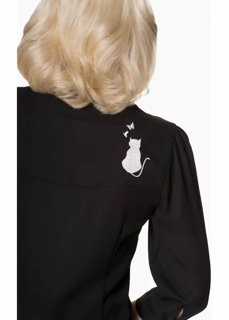 New In Banned Snow Bird Cat Blouse Black 4 New In Banned Snow Bird Cat Blouse Black