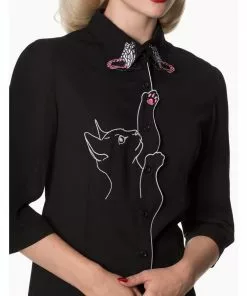 New In Banned Snow Bird Cat Blouse Black 9 New In Banned Snow Bird Cat Blouse Black