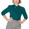 Banned Foxy 50's Blouse Green 2 Banned Foxy 50's Blouse Green