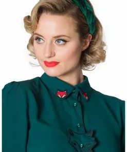 Banned Foxy 50's Blouse Green