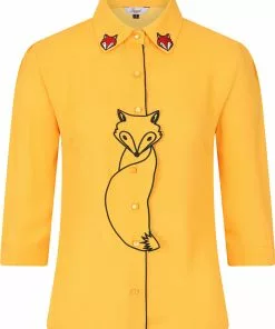Banned Foxy 50's Blouse Mustard