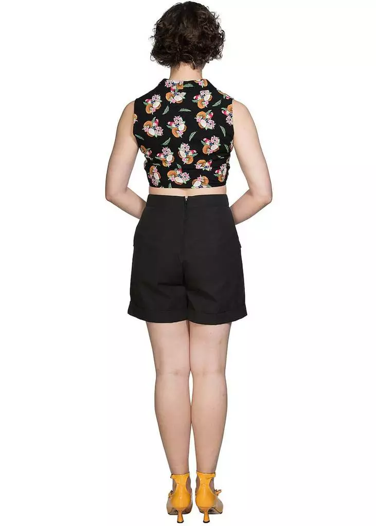 New In Banned Fruit Days 50's Knotted Blouse Black 4 New In Banned Fruit Days 50's Knotted Blouse Black