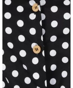 Banned Polkadot 50's Knotted Blouse Black