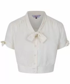 New In Banned Pussy 40's Crop Top Cream