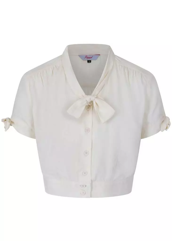 New In Banned Pussy 40's Crop Top Cream 3 New In Banned Pussy 40's Crop Top Cream