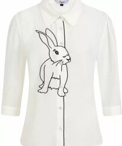 Banned Bunny Hop 40's Blouse White New In