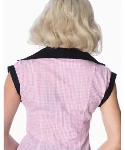 Banned Grease Gingham 50's Blouse Pink 8 Banned Grease Gingham 50's Blouse Pink