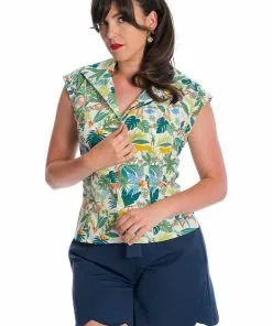 New In Banned Forest 50's Blouse Ivory